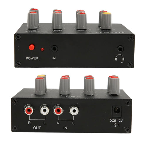 7 12dB 3.5mm Band Sound Equalizer, Output Input, High Bass Adjustment, Two Channel Digital Equalizer, Interface