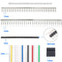 Glarks 1191Pcs 2.54mm Pitch Housing Connector and Male Female Crimp Pins with Pin Header and 10 Wire Rainbow Color Flat