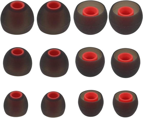 Replacement Ear Tips Earbuds Silicone Buds for Senso, Otium, Hussar Bluetooth Headphones, 6 Pairs, S/M/L