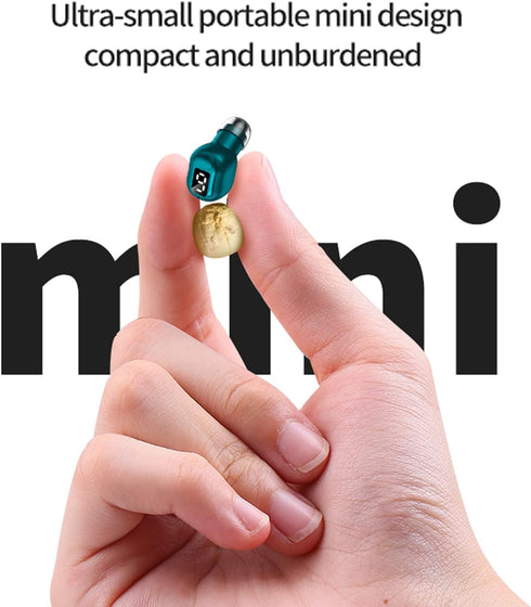 Single Invisible Bluetooth Earbuds, Smallest Tiny Hidden Headphones for Work, Mini Spy Microphone - Green