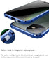 iPhone 12 Pro Max Case with Camera Lens Protector, Metal Bumper, 360 Full Body Protection, Silver, Double-Sided