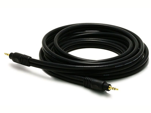 Monoprice Audio Cable - 10 Feet, Black | Premium 3.5mm Stereo Male to Male, Gold Plated