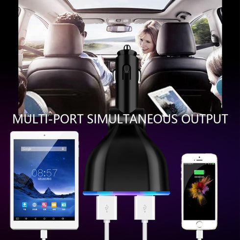 5 Port Cigarette Lighter Splitter, QC3.0 & PD 20W Super Fast Car Charger, Dual Plug with LED Voltmeter for iPhone 15 Pro