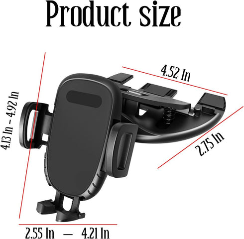 Car Phone Holder for CD Slot, Magnetic or One Button Release, 360° Rotation, Silicone Pad Protection, Compatible with