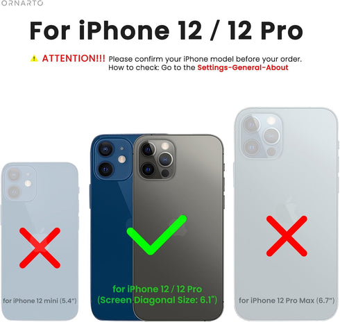 ORNARTO iPhone 12 Case, iPhone 12 Pro Case, Slim Liquid Silicone Soft Gel Rubber Cover, 6.1 inch-Cyprus Green