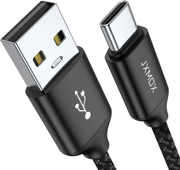 USB Type C Cable, USB A to USB C 3A Fast Charging (3.3ft 2-Pack) Braided Charge Cord for iPhone 15 Pro Max, Samsung