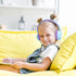 Kids Headphones Wired for School with Microphone, Lightweight Foldable Wired Headphones for School Age Kids with in-Line Control for Boys and Girls for Tablet Chromebooks ipad Green/Purple