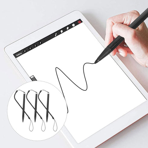 HOMSFOU 3pcs Touch Pen with Spring Rope, Resistive Touch Screen Painting Pen, Anti-Lost Hard-tip for POS PDA