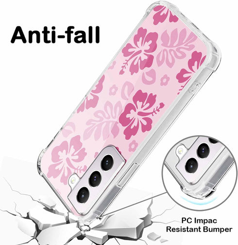 Yomjew 2 Pack S21 5G 6.2", Cute Clear Floral Phone Case for Samsung Galaxy Preppy Flowers Pattern Protective Soft Slim