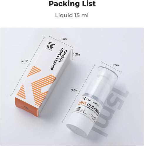 K&F Concept Spray and Microfiber Lens Cleaner Care Kit, Non-Flammable Camera Lens Cleaner for Coated Lenses,
