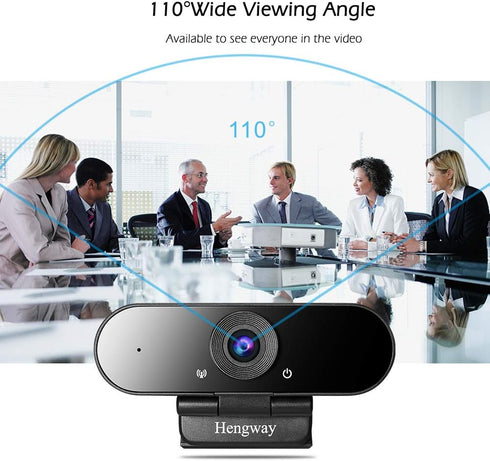 Hengway 1080P terminal,110 Webcam with Stereo Microphone and Privacy cover , FULL HD by USB Wide-Angle