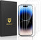 UNBREAKcable iPhone 14 Pro Screen Protector 3-Pack, 9H Hardness, 99.99% HD Clear, Case Friendly, Easy Install Frame.