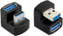 xiwai Up & Down Angled USB 3.0 Adapter, A Male to Female Extension 180 Degree, 5Gbps