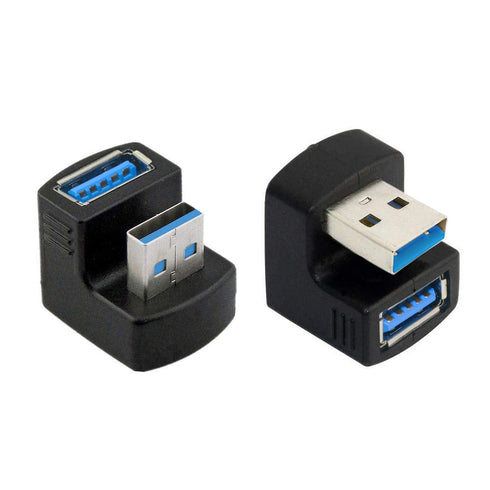chenyang USB 3.0 Extender Adapter 2 Pack, 180 Degree Angled Male to Female Data Transfer Charging Adapter