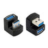 chenyang USB 3.0 Extender Adapter 2 Pack, 180 Degree Angled Male to Female Data Transfer Charging Adapter