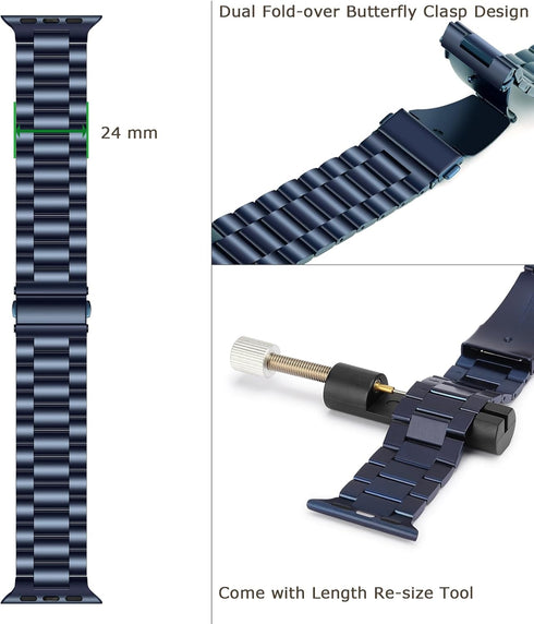 Tasikar Band Compatible with Apple Watch 42mm (Series 10) 41mm 40mm 38mm, Premium Stainless Steel Metal Replacement