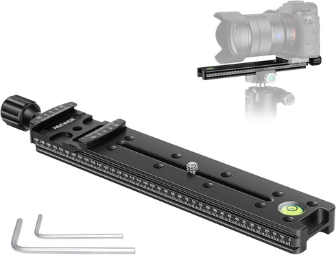 Neewer 200mm Professional Metal Quick Release Clamp Rail Nodal Slide for Camera