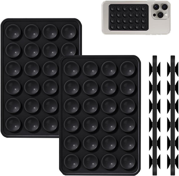 ALiHAN 2 Pack Silicone Suction Phone Case Mount, Double Sided, Non Slip Suction