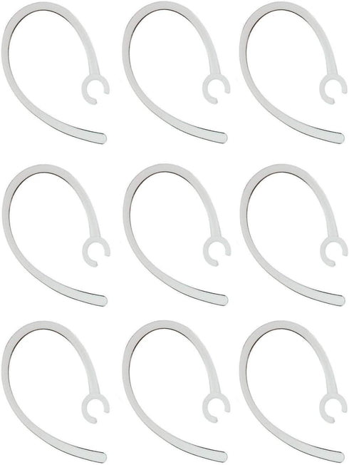 Universal Small Clamp Bluetooth Ear Hook Loop Clip Replacement Set of 9 - Clear