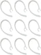 Universal Small Clamp Bluetooth Ear Hook Loop Clip Replacement Set of 9 - Clear