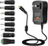30W Universal AC/DC Adapter, Switching Power Supply with 8 Selectable Adapter Tips for Household Electronics