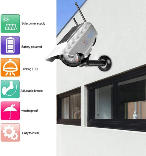 Sonew Fake Camera, Solar Power LED Dummy Security Camera for Indoor and Outdoor Surveillance