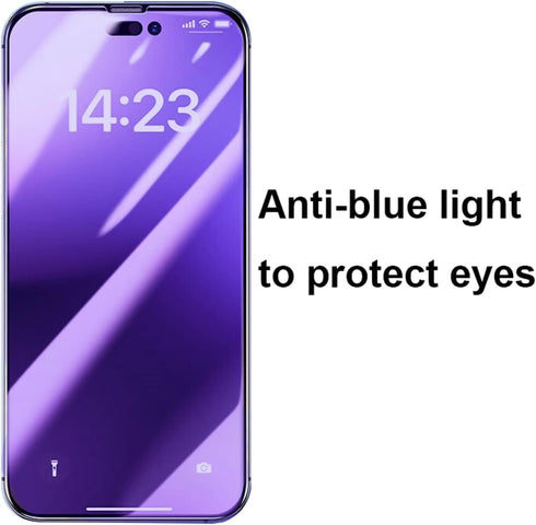 3 Pack Anti-Spy Tempered Glass Screen Protector for iPhone 14/13/13 Pro - 6.1" Anti-Blue, 9H Hardness, Anti-Scratch