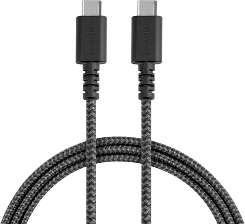 Smartish Crown Joule USB-C Charger for iPhone 15 - 6ft Fast Fabric Cable 100W - Compatible with Android, MacBook Pro -