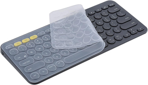 Keyboard Cover for Logitech K380 Multi-Device Bluetooth Keyboard/Pebble Keys 2 K380S Keyboard - Transparent Silicone Keyboard Protector Skin