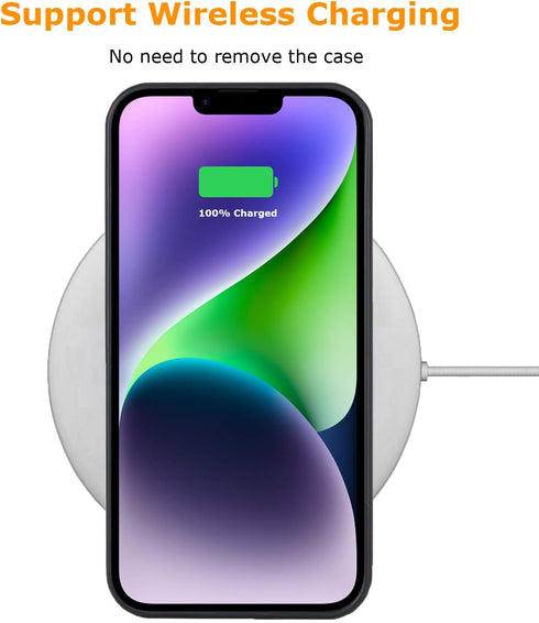 molzar Grip Series Case for iPhone 14 Plus, Real Weave Carbon Fiber, Built-in Metal Plate, Wireless Charging