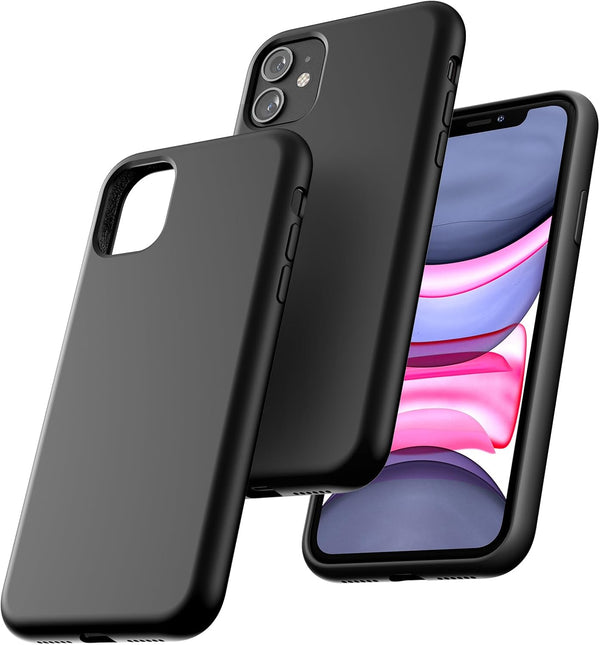 TOCOL Slim Silicone Case for iPhone 11 6.1 Inch, Anti-Slip Drop Protection, Precise Fit, Black