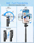 Kinwald 3-in-1 Phone Tripod with LED Lights & Remote, Extendable Selfie Stick Tripod Stand, Compact Portable