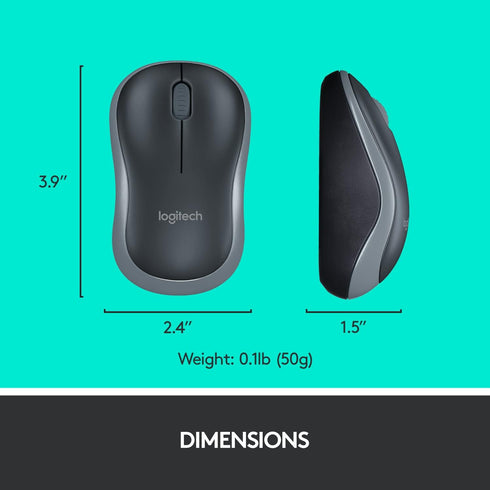 Logitech MK270 Wireless Keyboard and Mouse Combo, 2.4 GHz Wireless for Windows, Compact Mouse, Black