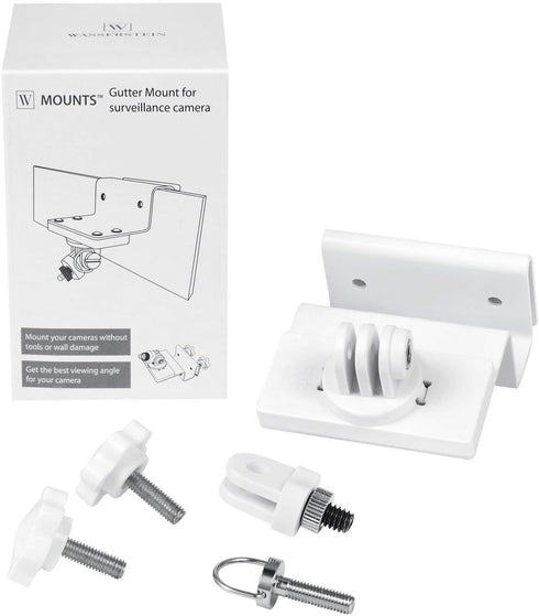 Wasserstein Weatherproof Gutter Mount for Arlo Pro/Pro 2/Pro 3/Pro 4/Pro 5S (2-Pack, White)