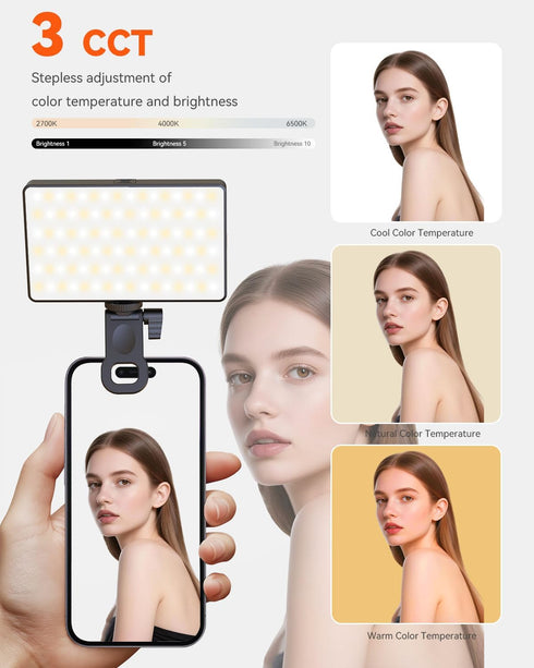 WINDESHI 90 Selfie Light Ring Light for Phone: LED Rechargeable iPhone Fill Lights, Ring Light for Camera Picture