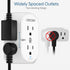 LENCENT 2 Prong Power Strip, 3 to 2 Prong Grounding Outlet Adapter, Surge Protector, 6 Outlets Widely Spaced