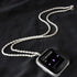 Stainless Steel Chain Necklace Smartwatch Band Compatible with Fitbit Versa 1/2/Lite, Polished Silver Metal Twisted