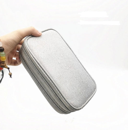 Electronic Organizer Bag, Waterproof Portable Travel Cable Storage Case for USB Drive, Charger, Headphones, Grey