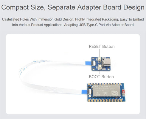 Waveshare RP2040-BLE Development Board, Raspberry Pi Microcontroller Development Board Based On RP2040, Supports