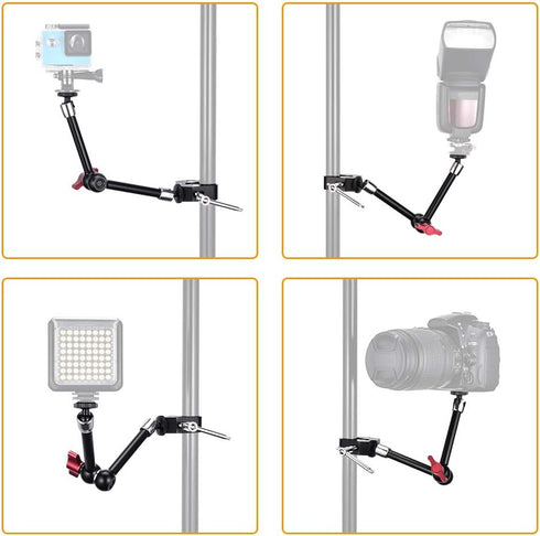 UTEBIT 11 inch Magic Arm, Articulating Friction Camera Mount with Super Crab Clamp for DSLR Camera Rig, Flash Light,