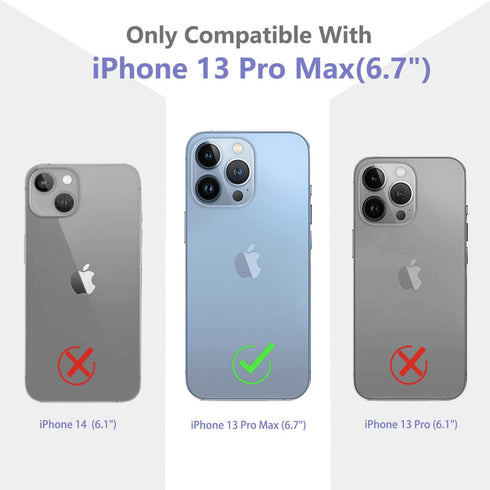 iPhone 13 Pro Max Case with Screen Protector, Floral Clear Shockproof Soft TPU Bumper Cover 6.7 Inch (Lavender/Purple)