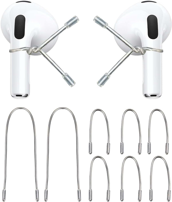 Ear Hooks for AirPods & All in-Ear Headphones with Stems, Secure & Comfortable Fit, Easy to Install (EG6+2)