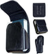 Leather Phone Pouch for Samsung Galaxy Z Flip 5/4/3, Belt Holster Case with Clip for Motorola Razr + 2023, Black