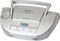 HANNLOMAX HX-328CD Portable CD Boombox with AM/FM Radio, Bluetooth, USB Port for MP3 Playback (Silver)