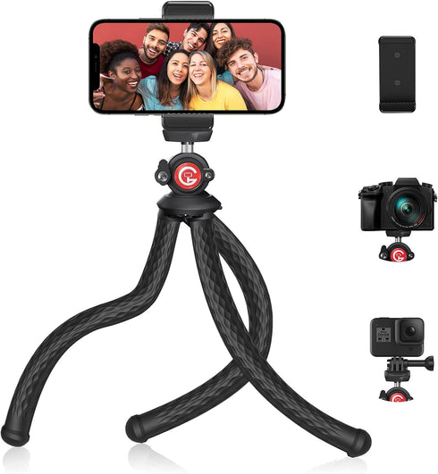 GooFoto Phone Tripod, Flexible Tripod for iPhone, Android Cell Phone and Camera, Portable