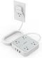 TESSAN 10 ft Extension Cord, Surge Protector Power Strip with 3 USB, Flat Plug, 4 AC Outlets