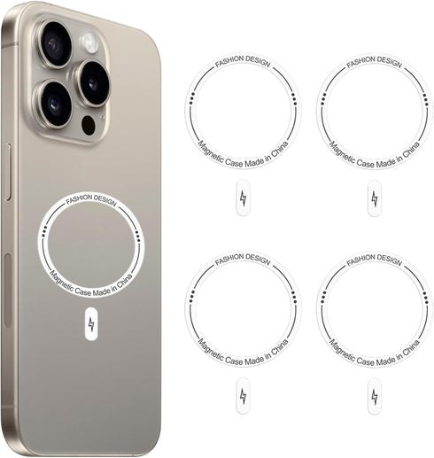 Magnetic Ring for Phone Case 4pack, Universal Magnetic Ring Sticker Support Wireless Charging, Magnetic Adapter Ring