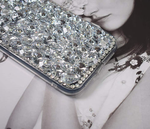 Compatible with iPhone 11 Bling Glitter Case, Luxury Shiny Diamond Crystal Rhinestone Handmade Clear Cover Case (6.1'')