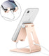 OMOTON Adjustable Cell Phone Stand, C2 Aluminum Desktop Dock Holder for iPhone 15/14/13 Pro, Samsung Galaxy, Gold