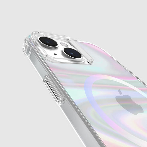 Case-Mate Soap Bubble iPhone 15 Case, 12ft Drop Protection, Compatible with MagSafe, Iridescent Swirl Effect